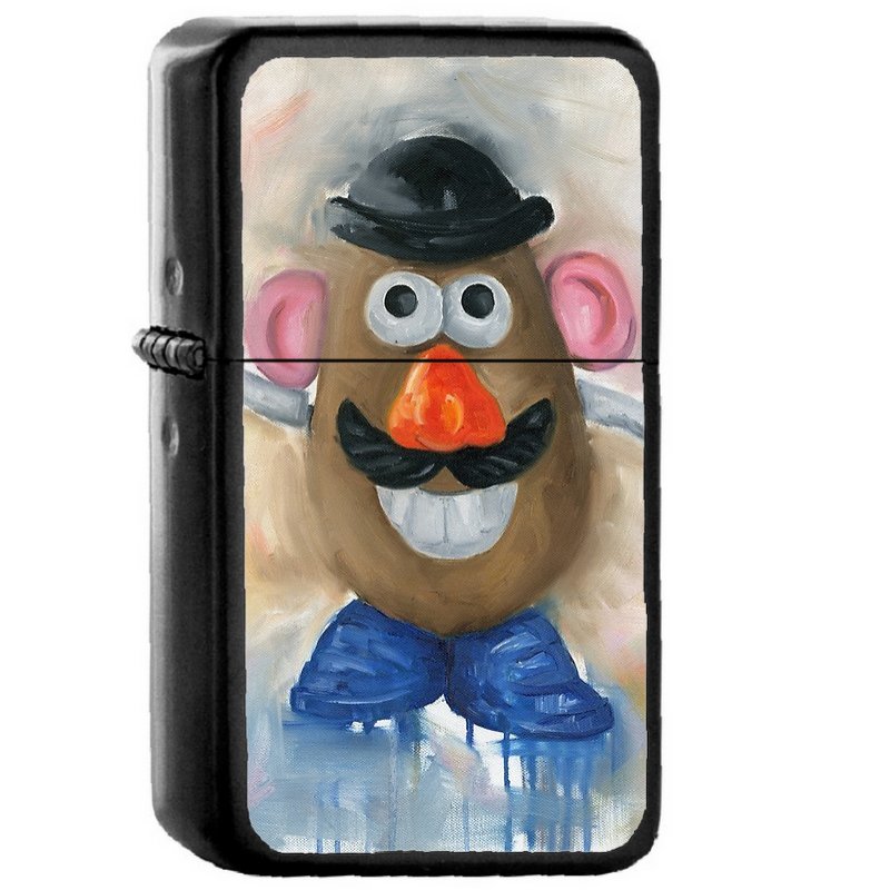 Mr Potato Head Vintage Nostalgia - Oil Windproof Flip Top Black Lighters Briquet Encendedor