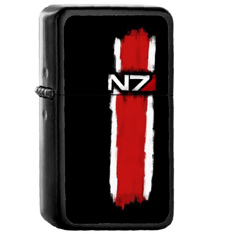 N7 Mass Effect - Oil Windproof Flip Top Black Lighters Briquet Encendedor