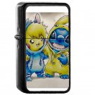Pika and Stitch Pokemon Pikachu - Oil Windproof Flip Top Black Lighters Briquet Encendedor