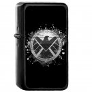 S H I E L D Emblem Black SHIELD - Oil Windproof Flip Top Black Lighters Briquet Encendedor