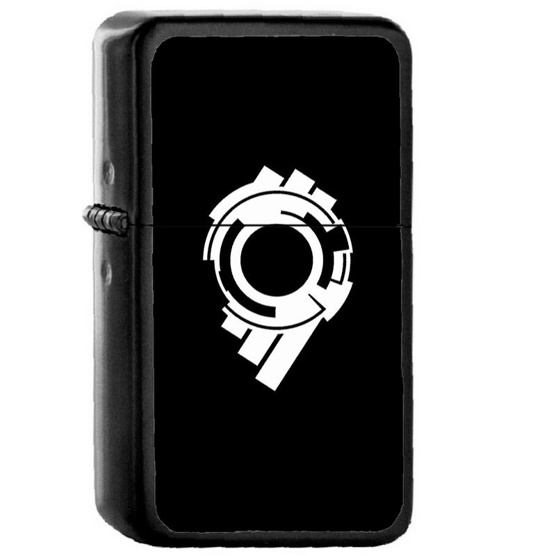 Section 9 White Print - Oil Windproof Flip Top Black Lighters Briquet Encendedor