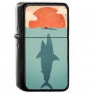 Shark Attack - Oil Windproof Flip Top Black Lighters Briquet Encendedor