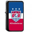 Shebelieves Uswnt - Oil Windproof Flip Top Black Lighters Briquet Encendedor