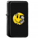 Smiley Face Skull Emoji Emoticon Icon - Oil Windproof Flip Top Black Lighters Briquet Encendedor