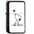 Snoopy In Love character of Peanuts - Oil Windproof Flip Top Black Lighters Briquet Encendedor
