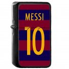 1 Messi - Oil Windproof Flip Top Black Lighters Briquet Encendedor