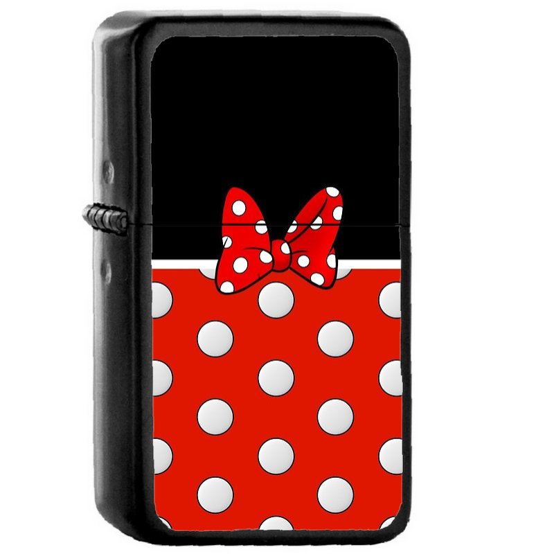 6 Minnie Mouse - Oil Windproof Flip Top Black Lighters Briquet Encendedor