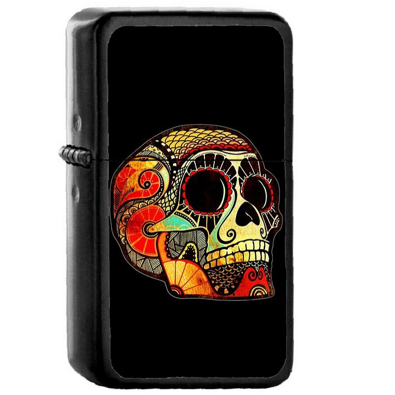Grunge Skull - Oil Windproof Flip Top Black Lighters Briquet Encendedor