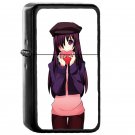 Hanako Ikezawa Heart - Oil Windproof Flip Top Black Lighters Briquet Encendedor