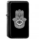 Hamsa - Oil Windproof Flip Top Black Lighters Briquet Encendedor