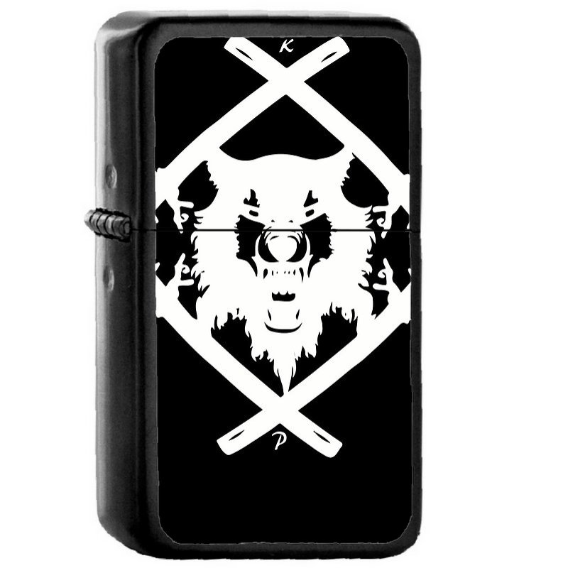 H Squad White - Oil Windproof Flip Top Black Lighters Briquet Encendedor