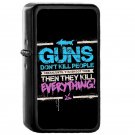 Guns Dont Kill People LoL Jinx - Oil Windproof Flip Top Black Lighters Briquet Encendedor