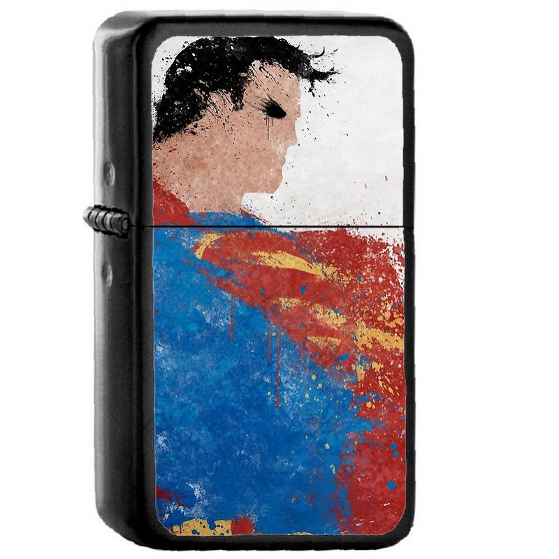 Superman  - Oil Windproof Flip Top Black Lighters Briquet Encendedor