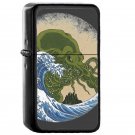 Hokusai Cthulhu - Oil Windproof Flip Top Black Lighters Briquet Encendedor