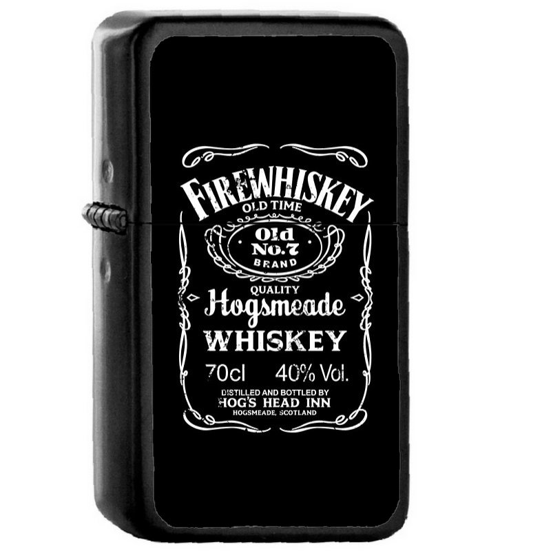 Hogsmeades Old No 7 Brand Firewhiskey - Oil Windproof Flip Top Black Lighters Briquet Encendedor