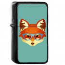 Hipster Fox - Oil Windproof Flip Top Black Lighters Briquet Encendedor