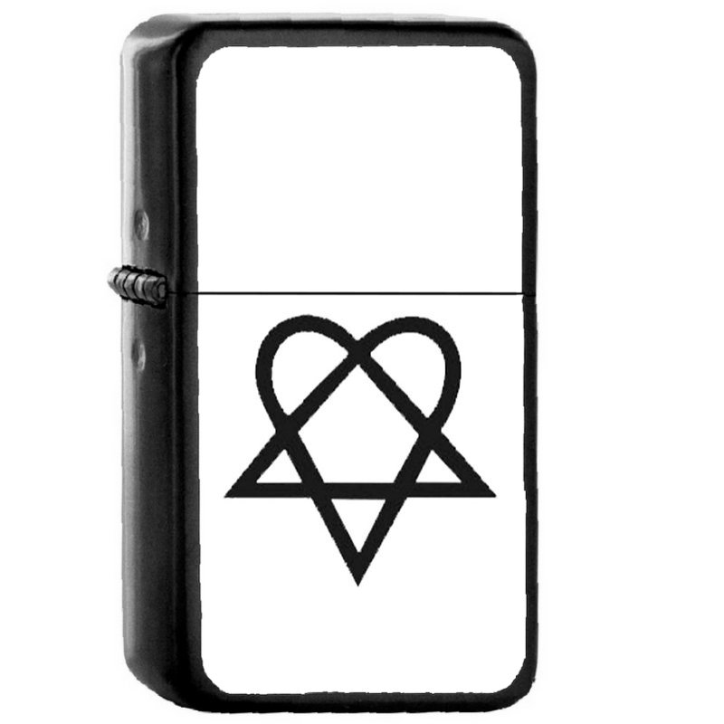 Heartagram - Oil Windproof Flip Top Black Lighters Briquet Encendedor