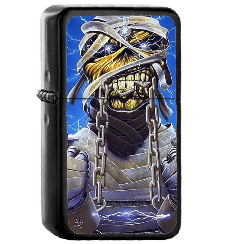 Iron Maiden 06 - Oil Windproof Flip Top Black Lighters Briquet Encendedor