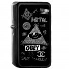 Illuminati - Oil Windproof Flip Top Black Lighters Briquet Encendedor