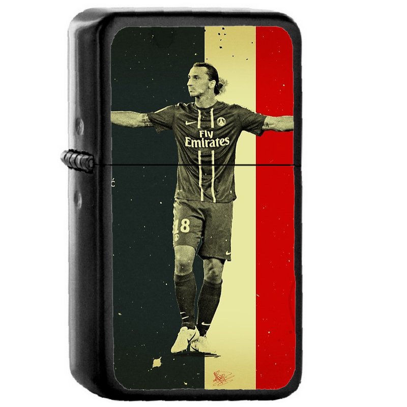 Ibrahimovic 1 - Oil Windproof Flip Top Black Lighters Briquet Encendedor