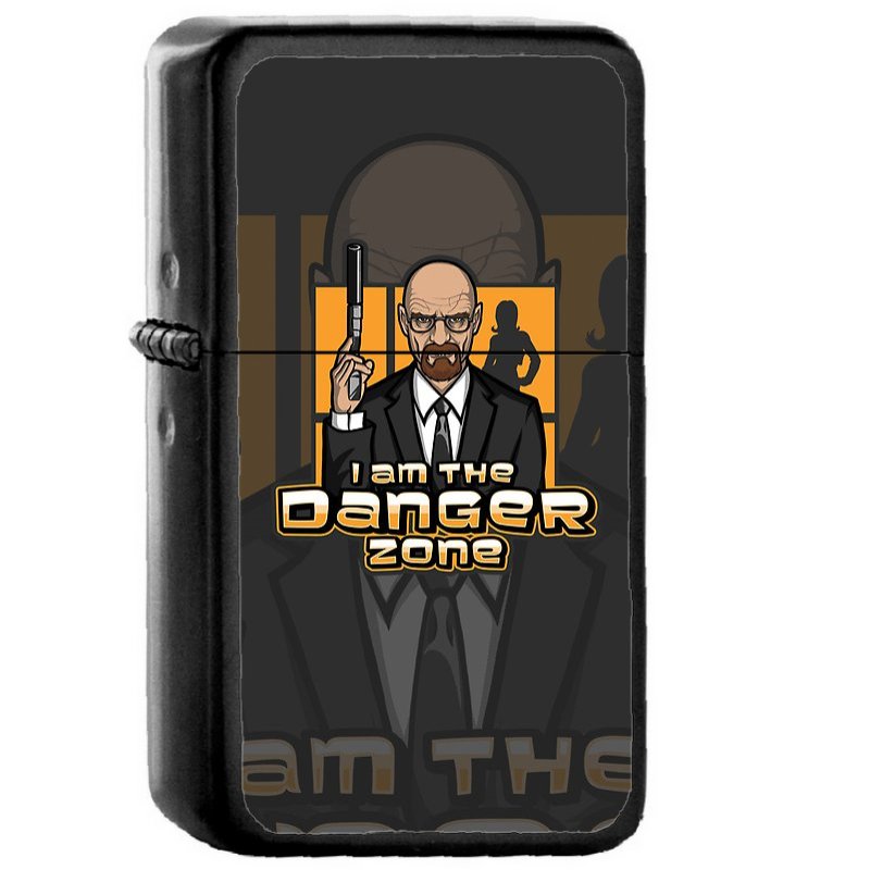 I Am The Danger Zone - Oil Windproof Flip Top Black Lighters Briquet Encendedor