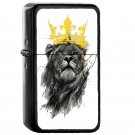 King Of The Jungle Lion - Oil Windproof Flip Top Black Lighters Briquet Encendedor