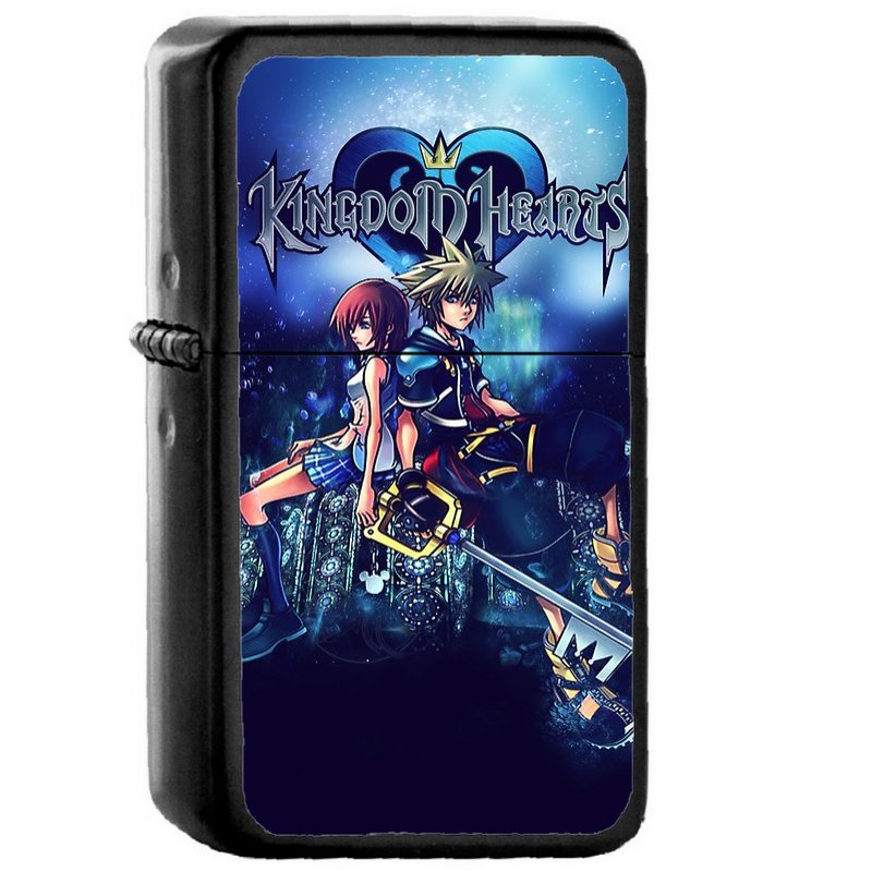 Kingdom Hearts - Oil Windproof Flip Top Black Lighters Briquet Encendedor