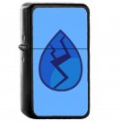 Lapis Lazuli Cracked Gem Back - Oil Windproof Flip Top Black Lighters Briquet Encendedor