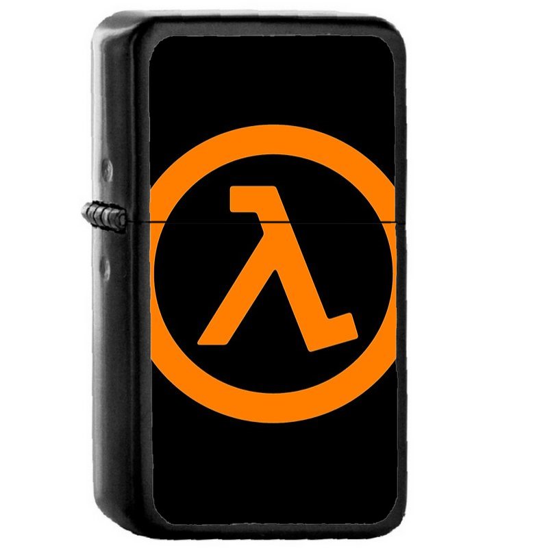 Lambda Half Life  - Oil Windproof Flip Top Black Lighters Briquet Encendedor