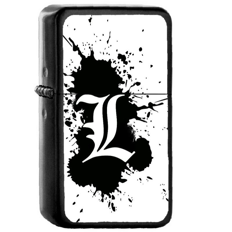 L Death Note - Oil Windproof Flip Top Black Lighters Briquet Encendedor