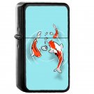Japanese Koi Fish - Oil Windproof Flip Top Black Lighters Briquet Encendedor