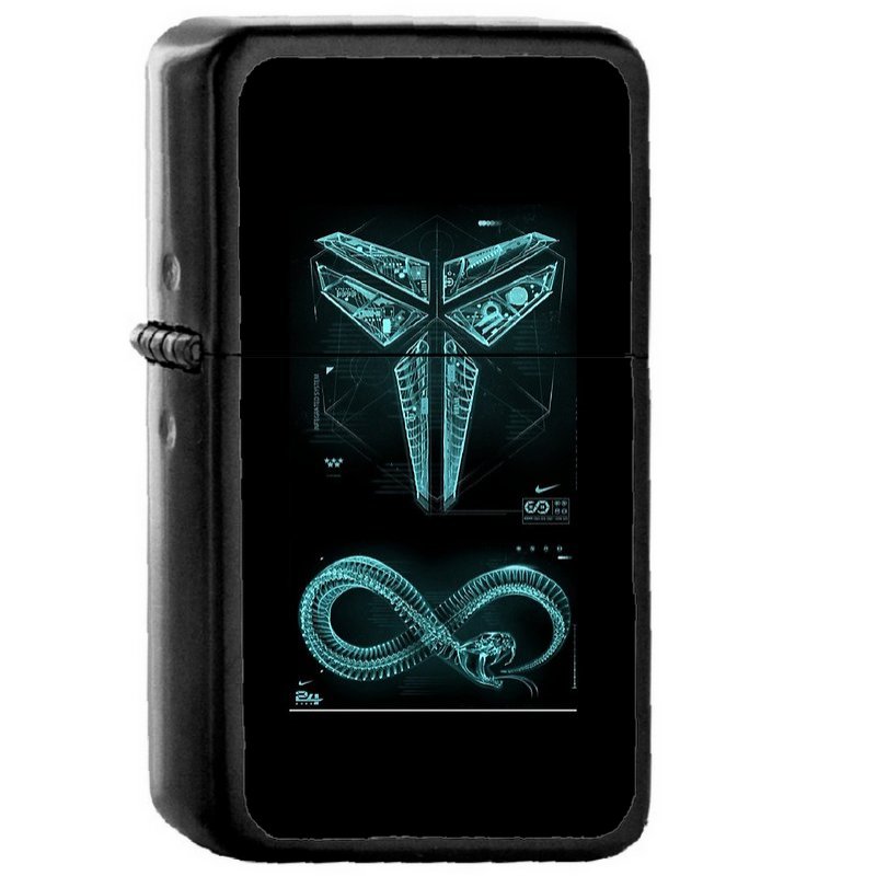 Kobe Black Mamba - Oil Windproof Flip Top Black Lighters Briquet Encendedor