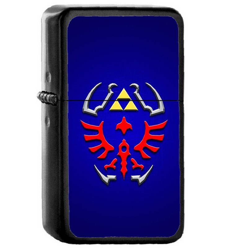 Links Shield Hylian Shield - Oil Windproof Flip Top Black Lighters Briquet Encendedor