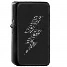 Lightning Never Strikes Twice Dark - Oil Windproof Flip Top Black Lighters Briquet Encendedor
