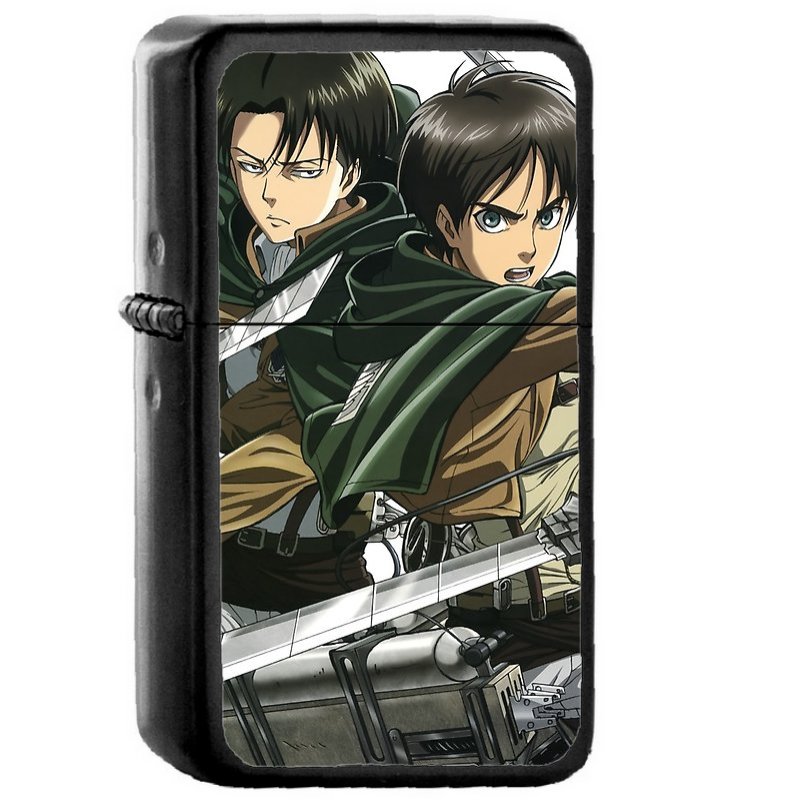 Levi Eren - Oil Windproof Flip Top Black Lighters Briquet Encendedor