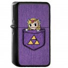 Legend Of Zelda Pocket Zelda - Oil Windproof Flip Top Black Lighters Briquet Encendedor