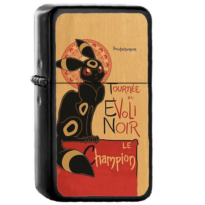 Le Evoli Noir - Oil Windproof Flip Top Black Lighters Briquet Encendedor
