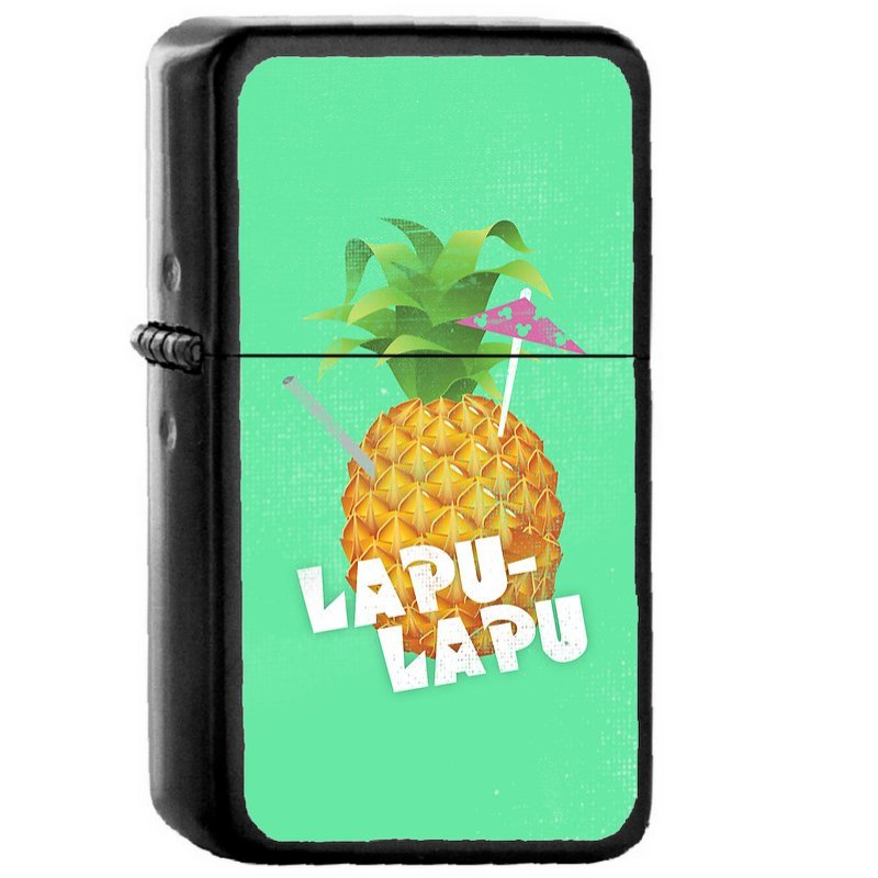 Pineapple Lapu - Oil Windproof Flip Top Black Lighters Briquet Encendedor 1