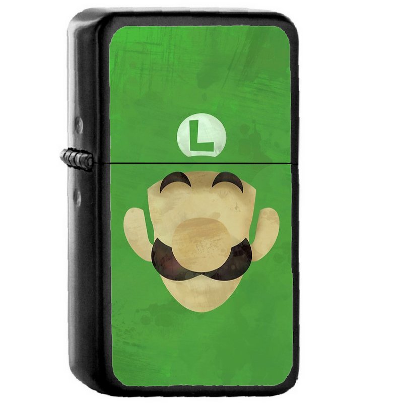 Luigi - Super Mario Nintendo - Oil Windproof Flip Top Black Lighters Briquet Encendedor