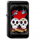 Love Skulls Owls - Oil Windproof Flip Top Black Lighters Briquet Encendedor