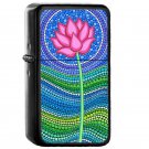 Lotus Growing Flower - Oil Windproof Flip Top Black Lighters Briquet Encendedor