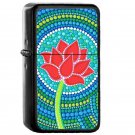 Lotus Flower - Oil Windproof Flip Top Black Lighters Briquet Encendedor