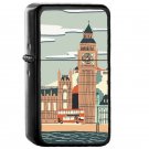 London - Oil Windproof Flip Top Black Lighters Briquet Encendedor