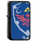 Master Sword And Hylian Shield - Oil Windproof Flip Top Black Lighters Briquet Encendedor