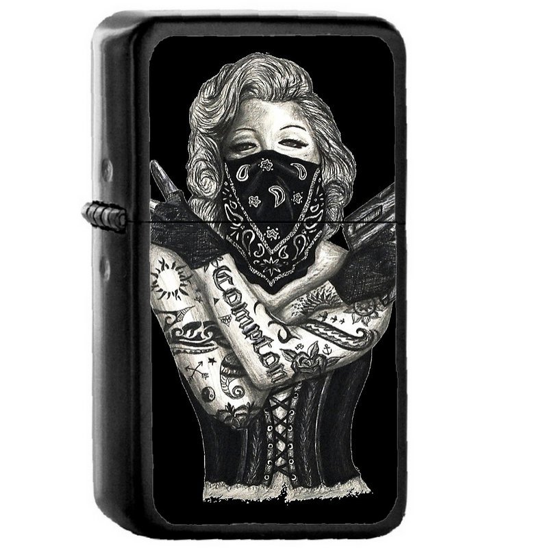 Marilyn Monroe Gangstified - Oil Windproof Flip Top Black Lighters Briquet Encendedor