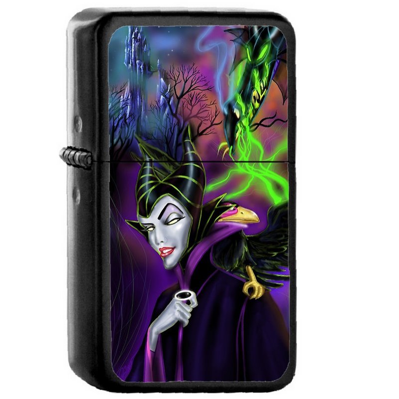 Maleficent - Oil Windproof Flip Top Black Lighters Briquet Encendedor