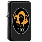 Mgs Fox Logo - Oil Windproof Flip Top Black Lighters Briquet Encendedor