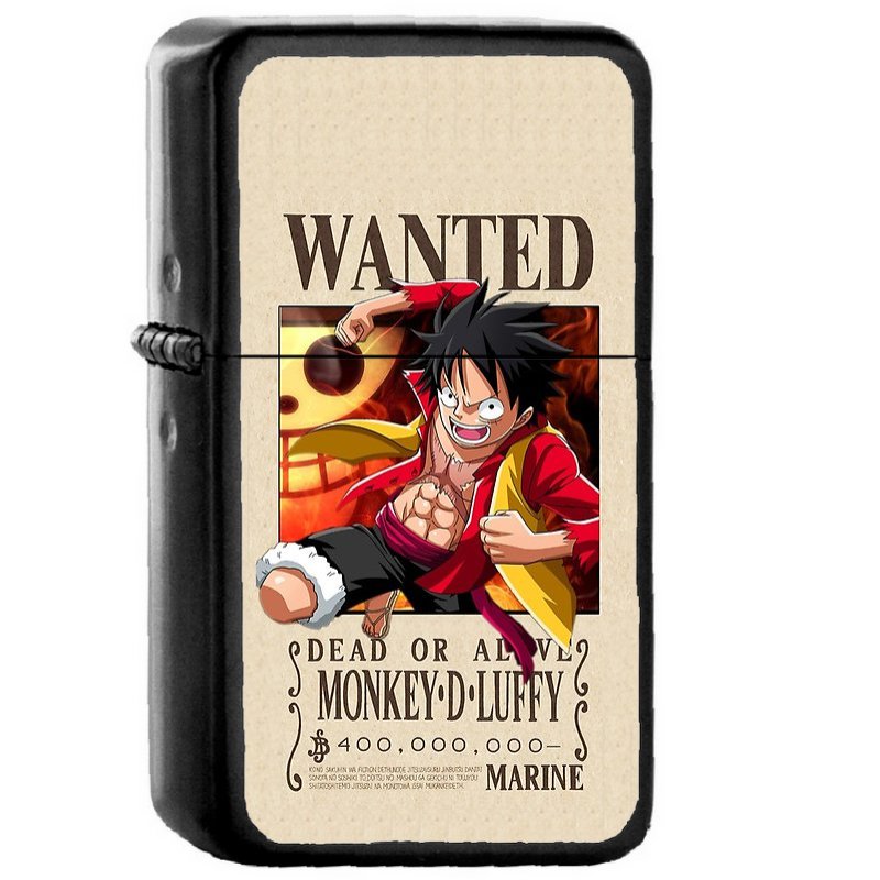 Monkey D Luffy Wanted 400 Mil New World - Oil Windproof Flip Top Black Lighters Briquet Encendedor
