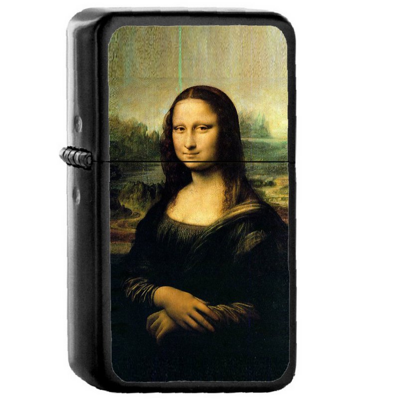 Mona Lisa Leonardo da Vinci - Oil Windproof Flip Top Black Lighters Briquet Encendedor
