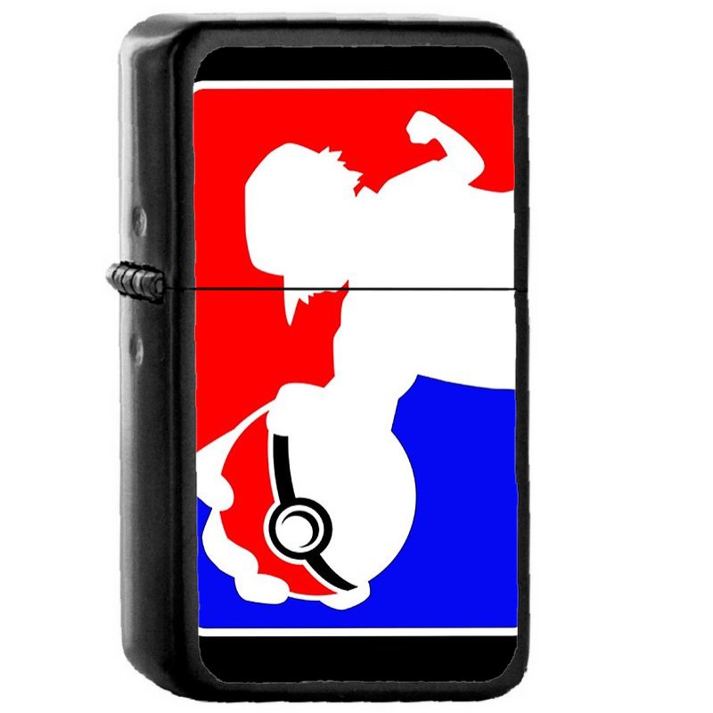 Mlg Pokemon - Oil Windproof Flip Top Black Lighters Briquet Encendedor